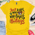 Just a girl who loves bulldogs - V8 - Retro Cute T-Shirt